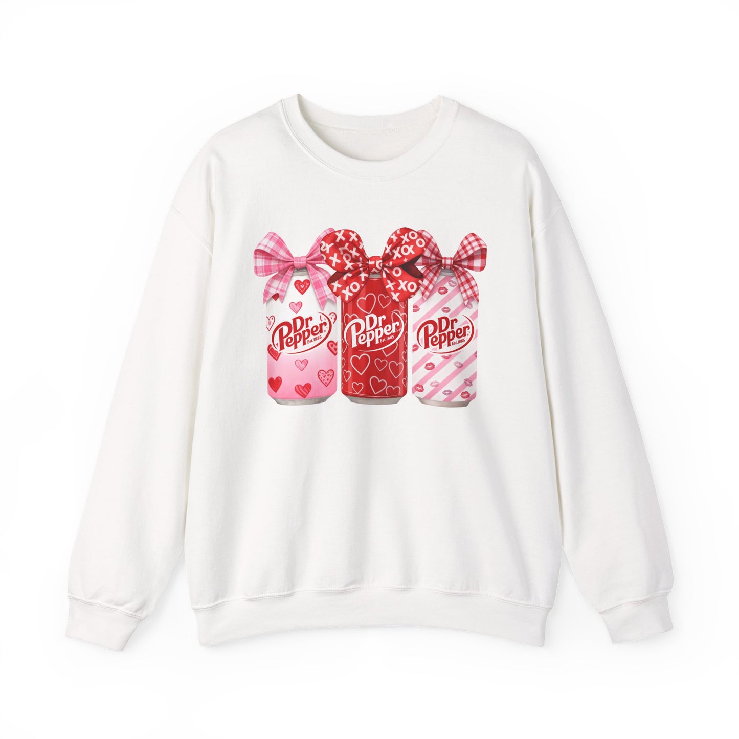 Valentine Soda Cans Crewneck Sweatshirt | Hearts XOXO