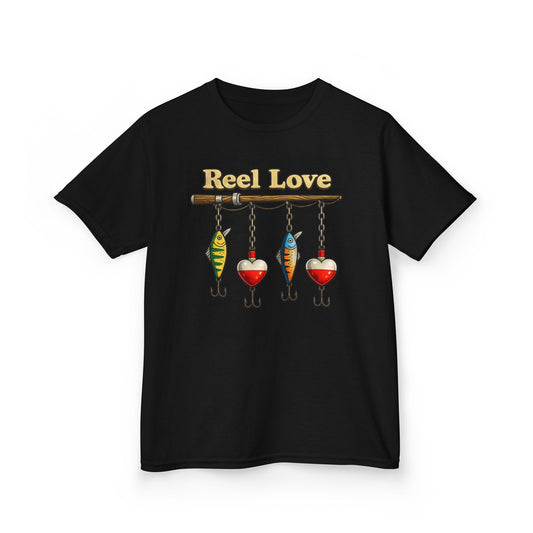 Reel Love Fishing Lures Tee | Kids fishing shirt, nautical heart lures