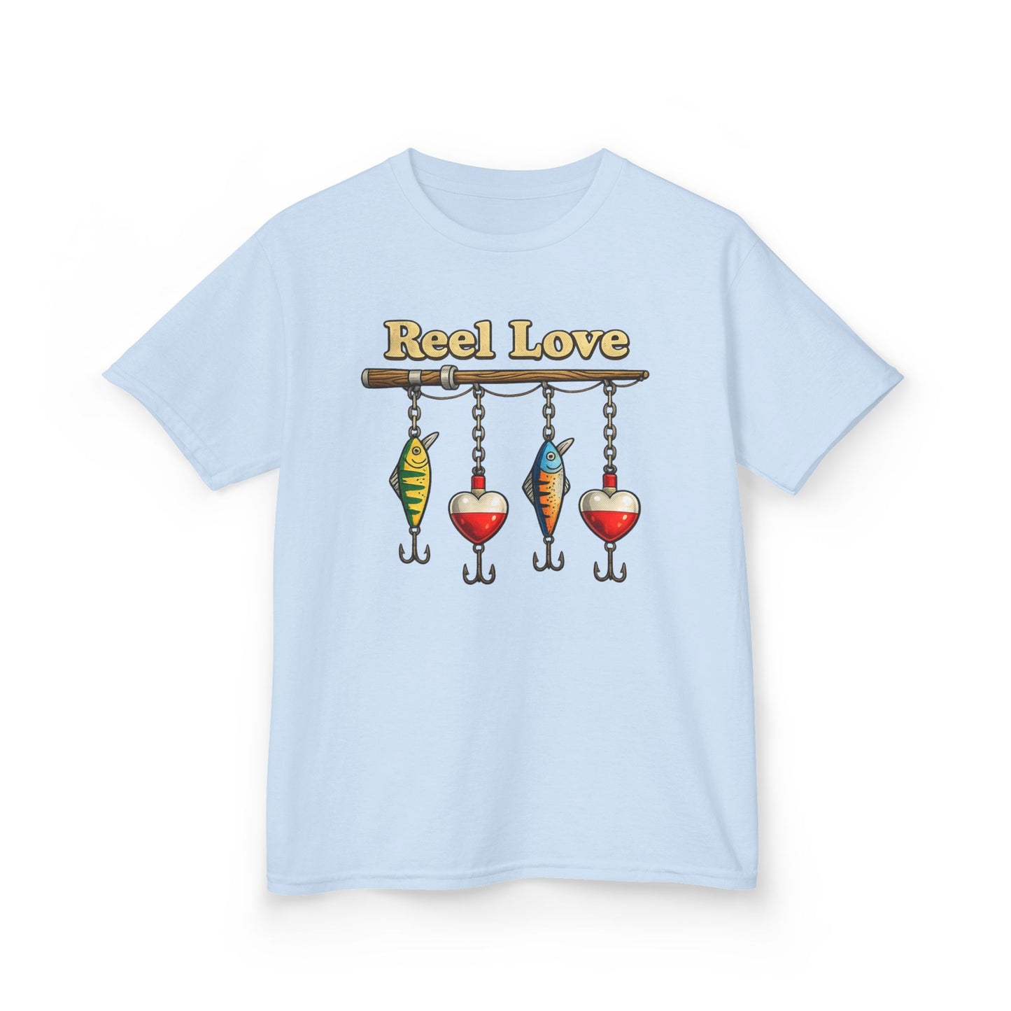 Reel Love Fishing Lures Tee | Kids fishing shirt, nautical heart lures