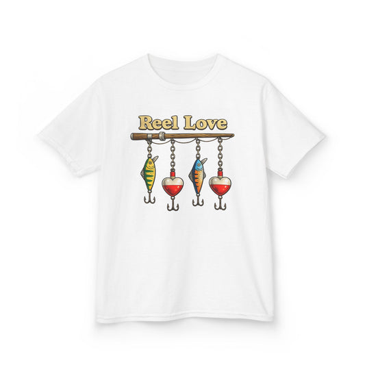 Reel Love Fishing Lures Tee | Kids fishing shirt, nautical heart lures