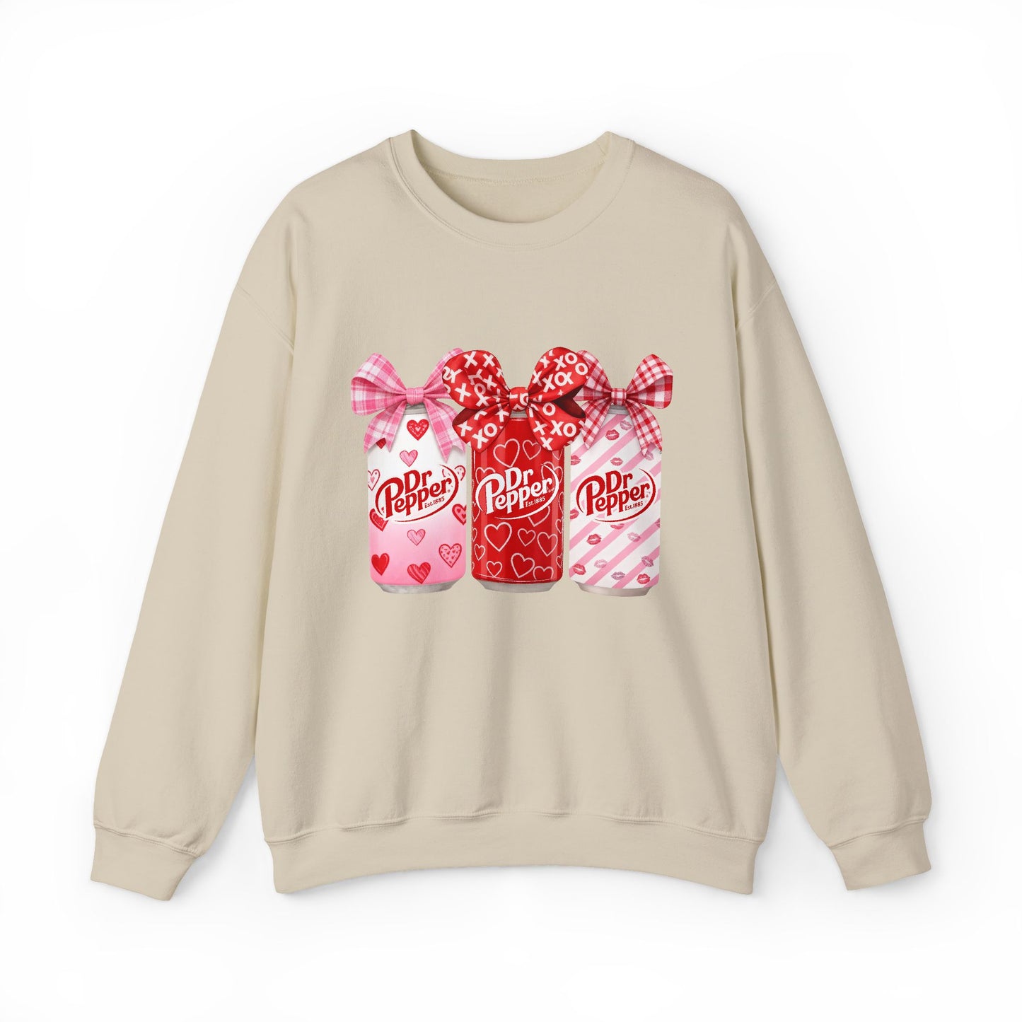 Valentine Soda Cans Crewneck Sweatshirt | Hearts XOXO
