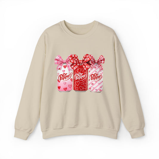 Valentine Soda Cans Crewneck Sweatshirt | Hearts XOXO