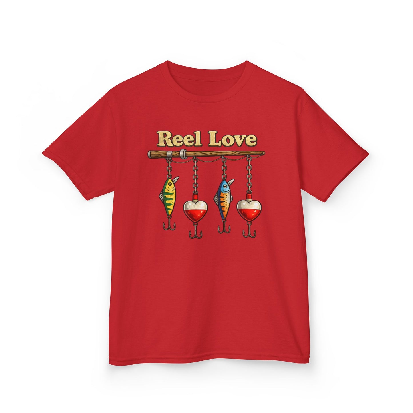 Reel Love Fishing Lures Tee | Kids fishing shirt, nautical heart lures